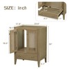 Gulches Natural Style Bathroom Vanity Base Only, Rattan Cabinet with Doors and Drawer, Natural, 24" - 3 of 4
