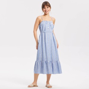 target universal thread midi dress Women's Elastic Neck Tie-Waist Midi Dress