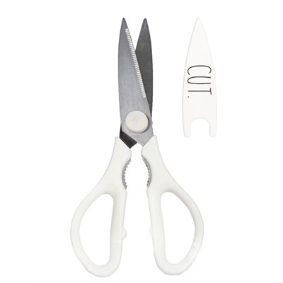 RAE DUNN STAINLESS STEEL KITCHEN SHEARS WHITE