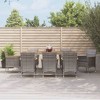 vidaXL Patio Dining Set with Cushions Outdoor Dinner Armchair Gray Poly Rattan - 74.8" Table Length 8 Items - 2 of 4