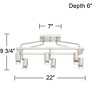 Pro Track Sven 6-Head LED Ceiling Track Light Fixture Kit Spot Light GU10 Silver Brushed Nickel Finish Metal Modern Cage Kitchen Bathroom 22" Wide - 4 of 4