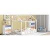 Streamdale Full Size Metal Bed House Bed Frame with Fence, for Kids, Teens, Girls, Boys,White - 3 of 4