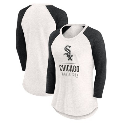 MLB Chicago White Sox Women's White 3/4 Sleeve Fashion T-Shirt