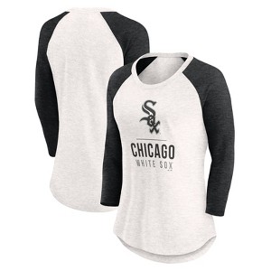 MLB Chicago White Sox Women's White 3/4 Sleeve Fashion T-Shirt - 1 of 3