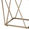 22" Fogya Mirrored Champagne Folding Table Gold Finish - Acme Furniture: No Assembly, Metal Frame, Clear Top - 4 of 4