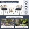 GDFStudio Tony Outdoor 3 Piece Rattan Leisure Set with Chairs and Glass Round Table - 4 of 4