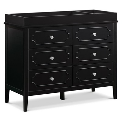 Ebony 6-Drawer Dresser with Crystal Knobs