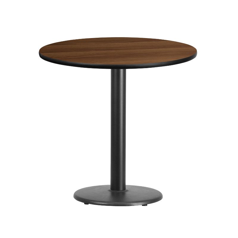 Flash Furniture 30'' Round Walnut Laminate Table Top with 18'' Round Table Height Base, 1 of 3
