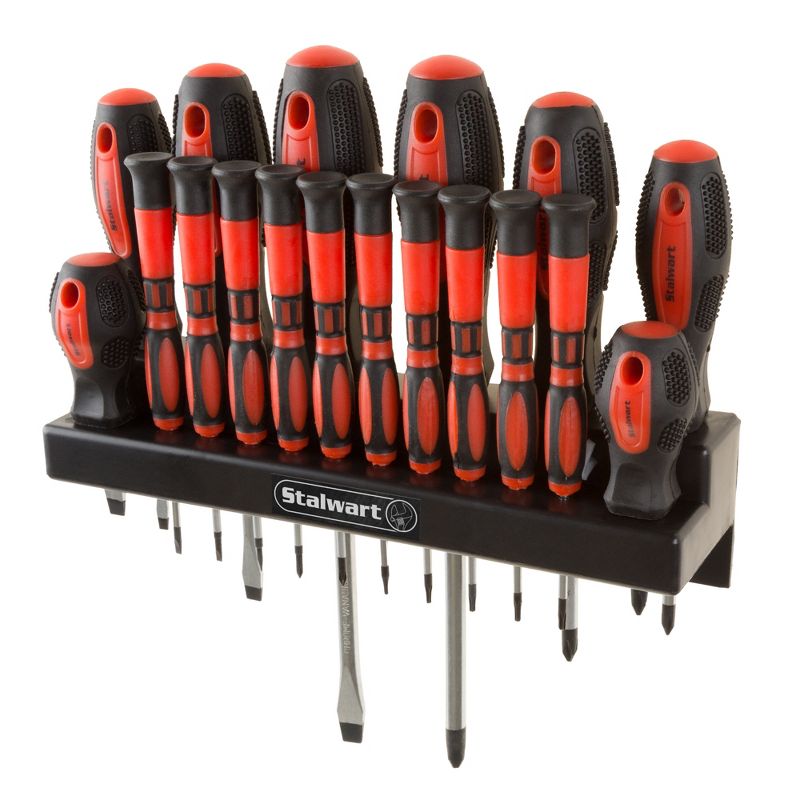 Stalwart 18 Pc Magnetic Screwdriver Set with Rack, 1 of 9
