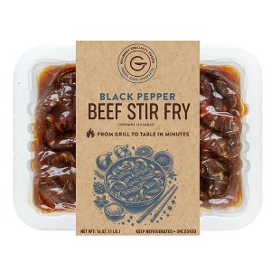 Gourmet Specialty Foods Black Pepper Beef Stir Fry Marinated Boneless - 1lb - 1 of 2