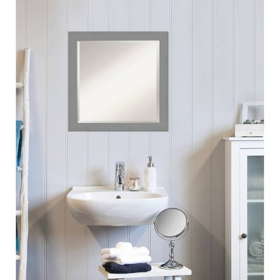 Rectangular Brushed Nickel Bathroom Vanity Wall Mirror
