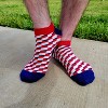 Red, White Blue 3D Cubed Patterned Ankle Socks (Men's Sizes, Adult Large) from the Sock Panda - 2 of 3