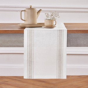 Solino Home Striped Linen Table Runner | Farmhouse Stripe - 1 of 4