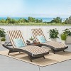 GDFStudio Olivia Multibrown 3 Piece Armless Chaise Lounge Chat Set with Cushions - 2 of 4