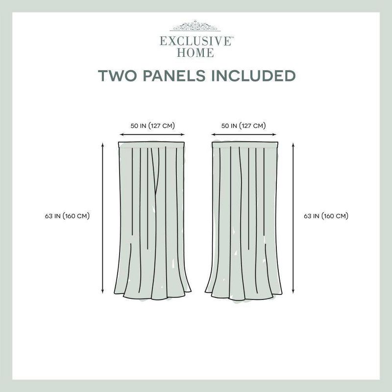 Set of 2 Belgian Textured Linen Rod Pocket Sheer Window Curtain Panels - Exclusive Home, 6 of 11