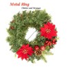 Christmas Wreath, Artificial Christmas  Wreaths, Xmas Wreath with Pine Cone and Berries, Xmas Decorations for Windows, Wall, Mantel,  Front Door - 2 of 4