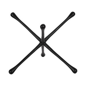 Modern Aluminum Accent Sculpture - Contemporary Metal Decorative Object for Home & Office - Wood Art Piece for Living Room, Bedroom & Desk - 18" Black - 1 of 4