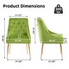 DYHOME Modern Dining Chairs Set of 2, Mid Century Dining Chairs with 5.12” Cushions, Velvet Upholstered Dining Chairs with Back Pull Rod - 3 of 4