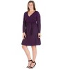 24seven Comfort Apparel Chic V-Neck Long Sleeve Belted Plus Size Dress - image 2 of 4