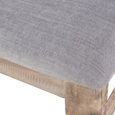 Natural Wood and Grey Upholstered High Side Chair