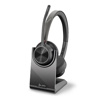 Poly Voyager 4320 UC Wireless Headset + Charge Stand (Plantronics) - Headphones with Boom Mic - Connect to PC / Mac via USB-C Bluetooth Adapter, Cell Phone via Bluetooth - Works with Teams, Zoom & More