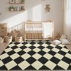 Coucheta Washable Checkered Area Rug, Non-Slip & Stain Resistant, Modern Geometric Plaid Carpet for Bedroom, Living Room, Hallway, Dining & Nursery - 2 of 4