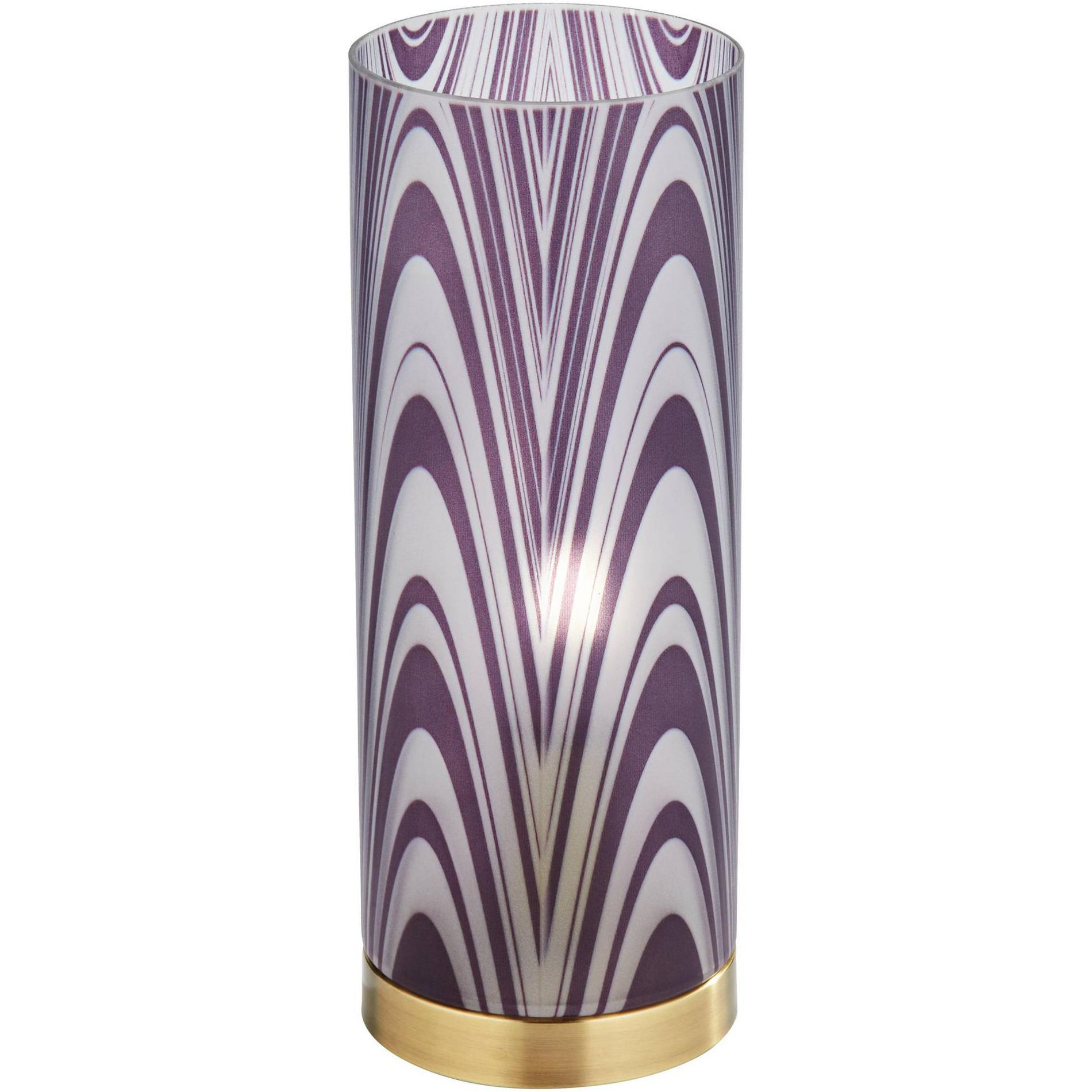 360 Lighting Salem 13" High Small Cylinder Modern Accent Table Lamp Gray Purple Swirl Glass Single Living Room Bedroom Bedside Nightstand House Office