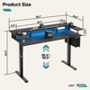 Bestier 58" Standing Desk with Monitor Stand, Height Adjustable LED Computer Desk with Storage &Hook, Stand up Working Desk for Home Office & Writing - 3 of 4