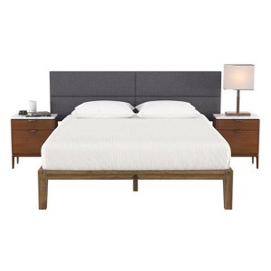 Jaxx Panelist Modern Padded Headboard – Set of 4 Wall Mounted Panels - King, Charcoal Microvelvet - 1 of 4