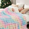 Cozy Bliss Bubble Faux Fur Throw Blankets, Plush Soft Thick Blanket for Sofa, Bedroom, Living Room - 4 of 4