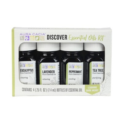 Aura Cacia Discover Essential Oils Kit - 4ct/0.25 fl oz