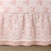 The Peanutshell 3 Piece Baby Crib Bedding Set for Girls - Cotton Fitted Crib Sheet, Layered Dust Ruffle, Comforter, Pink, Gold, Floral - Grace - 4 of 4