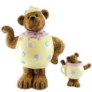 Boyds Bears 11.0 Inch Mrs. Stout With Lil' Steamy Bearstone Set Of 2 Figurines - 1 of 3