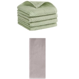 REGALWOVEN 5 Pack Soft Absorbent Waffle Cotton Bathroom Hand Towel Set 13" x 30" - 1 of 4