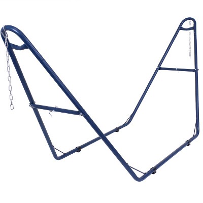Sunnydaze Universal Multi-Use Heavy-Duty Steel 2-Person Hammock Stand for 9' to 14' Hammocks - 550 lb Weight Capacity - Blue