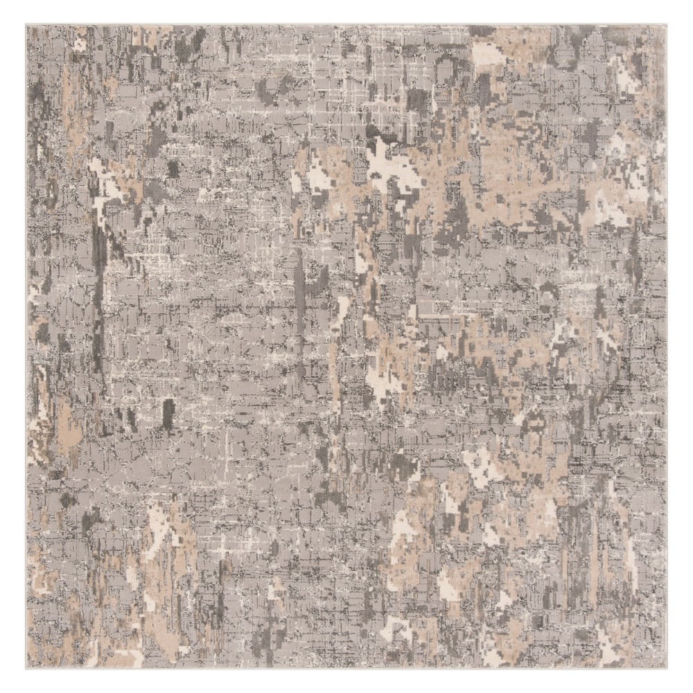 7'x7' Square Charity Solid Area Rug Gray Square - Safavieh