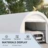 10' x 16' Carport, Heavy Duty Portable Garage Storage Tent with Large Zippered Door, Anti-UV PE Canopy Cover for Car, Truck, Boat, Motorcycle, Bike - 4 of 4