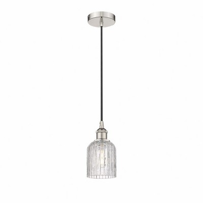 Bridal Veil - 1 Light Cord Hung Mini Pendant In Art Deco Style-9 Inches Tall and 5 Inches Wide