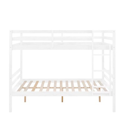 AZL1 Life Concept Beds Full Bunk Bed Elevated Guardrails Versatile Functionality Enhanced Bed Frame Design for Kids, White, 78.35"*59.06"*61.81"