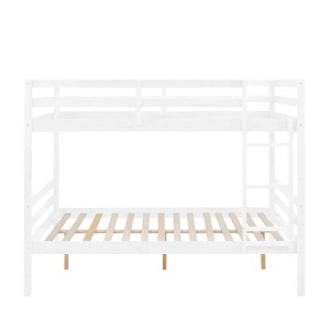 AZL1 Life Concept Beds Full Bunk Bed Elevated Guardrails Versatile Functionality Enhanced Bed Frame Design for Kids, White, 78.35"*59.06"*61.81" - 1 of 4