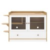 INFURNIC Decorative Storage Cabinets Cat Litter Box Enclosure with Drawer Stairs and Side Table Design, White, 43"*23.6"*27.95" - 3 of 4