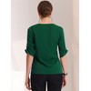 Allegra K Women's Square Split Neck Pleated Short Sleeve Office Work Top - 4 of 4
