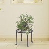 Slickblue Set of 4 Round Plant Stands,Wrought Iron Flower Pot Holders, Simple Style, Black - 2 of 4