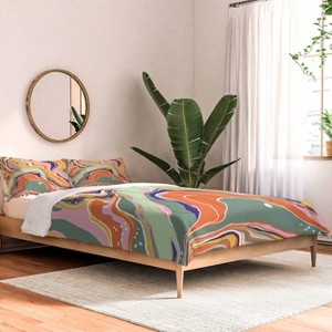 Deny Designs 3pc King Gigi Rosado Retro Marble Comforter and Pillow Sham Set Green: Abstract Design, Machine Washable - 1 of 4
