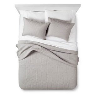 Gray Solid Quilt and Sham Set (King) 3pc - The Industrial Shop
