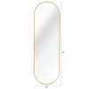 SEVOBAL Bathroom Vanity Mirrors Pill Shaped Full Length Mirror with High Quality Glass Full-Surface Reflection, Gold, 63"*20"*1.1" - 4 of 4