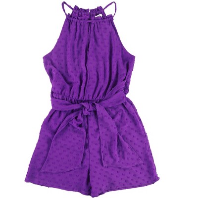 bar III Womens Dot Halter Romper Jumpsuit