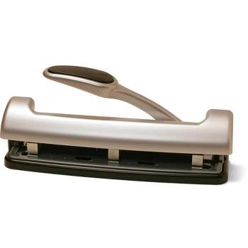 Officemate EZ Lever Adjustable 2 or 3 Hole Punch with Lever, 15 Sheets