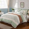 Lyngins 9-Piece Cotton Percale Comforter Set – Cottage Shabby Chic Paisley Print, Lace Taping, Oeko-Tex Certified, Cal King Bedding Set - 4 of 4