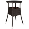 vidaXL Patio Table 23.6 in.x29.5 in. Tempered Glass and Poly Rattan Brown - 2 of 4
